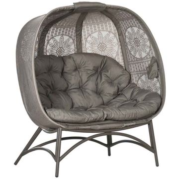 Outdoor chair, for two, Beige, 126 × 142 × 90 cm