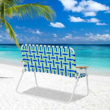 Outdoor chair, for two people, Blue, 118.11 × 85.09 × 66.04 cm