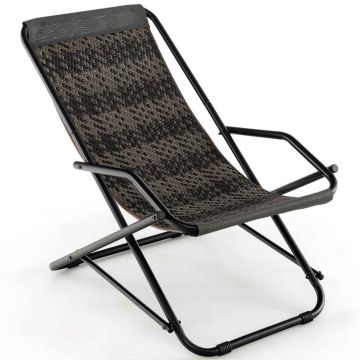 Outdoor chair, foldable, Grey, 106.68 × 78.74 × 64.77 cm