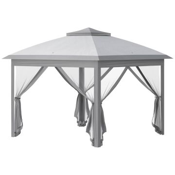 Lauko pavėsinė Outsunny 330x330x288cm., šviesiai pilkos spalvos