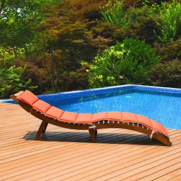 Outdoor lounge chair, Foldable, 190.5 × 54.61 × 52.07 cm