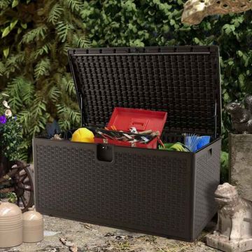 Outdoor storage box, 492 l, Brown, 127 × 64.8 × 64.8 cm