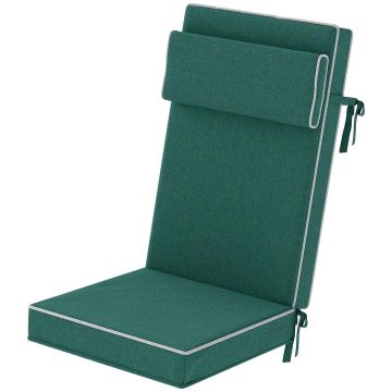 Outdoor seat cushion, with headrest, 120 × 47 × 9.5 cm