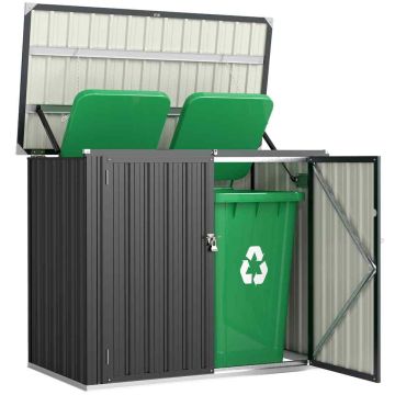 Outdoor bin storage cabinet, for 2 bins, 150 × 117 × 80 cm