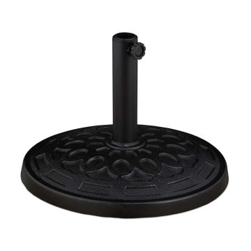 Lauko skėčio pagrindas Relaxdays 10042446.0, 2 adapteriai, Juoda, 48,5 × 34 × 48,5 cm