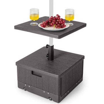 Outdoor umbrella base, with table top, Brown, 53.34 × 44.45 × 53.34 cm