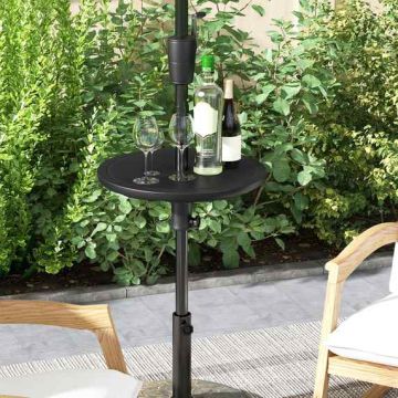 Outdoor umbrella stand, for 1.5 inch pole, black, 50.8 × 16.51 cm