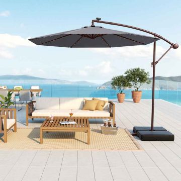 Outdoor umbrella, 40 LED lights, 300 × 300 × 250–280 cm