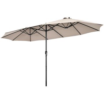 Outdoor umbrella, double-sided, 12 ribs, 469.4 × 280.4 × 243.8 cm