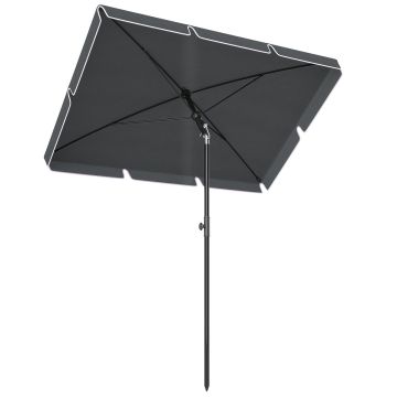 Lauko skėtis Outsunny 198x130x245cm., tamsiai pilkos/juodos spalvos