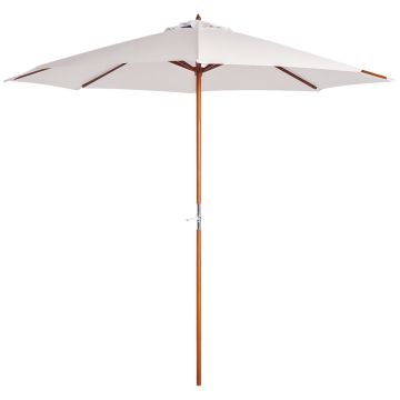 Lauko skėtis Outsunny 270x270x250cm., kreminės/rudos spalvos
