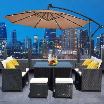 Outdoor umbrella, hanging, 24 LED lights