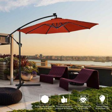 Outdoor umbrella, hanging, 24 LED lights