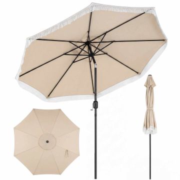 Outdoor umbrella, tilt mechanism, Sand, Ø 270 × 235 cm