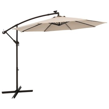 Outdoor umbrella, tilted, 40 LED, 300 × 250 × 300 cm