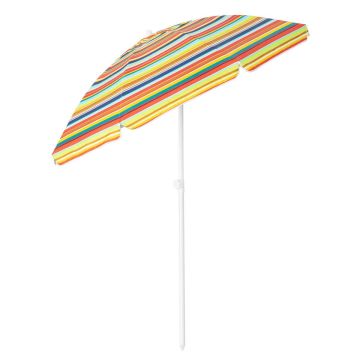 Outdoor umbrella, with table and cup holders, Multicolored, Ø 198.12 × 198.12 cm