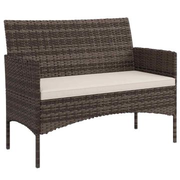 Outdoor sofa, two-seater, Khaki and brown, 115 × 85 × 63 cm