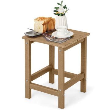 Outdoor side table, Square table top, Black/grey/white/teak, 36 × 47 × 36 cm