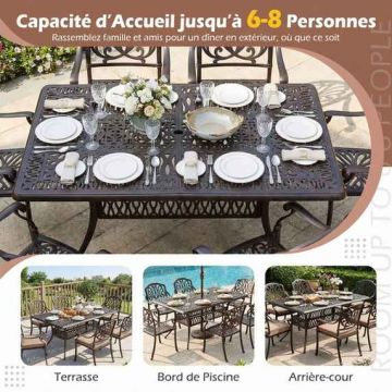 Outdoor table, for 6-8 people, Brown, 150 × 73 × 90 cm