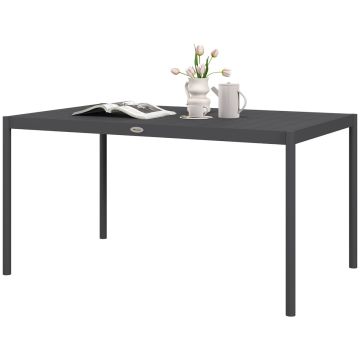 Уличный стол Outsunny 145x90x74см, темно-серого цвета