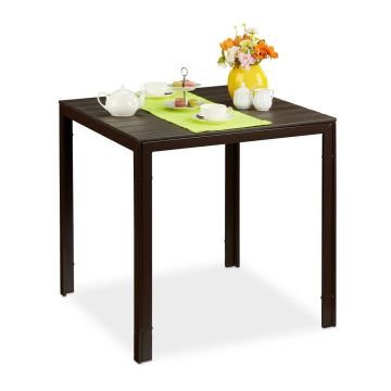 Lauko stalas Relaxdays 10030582.0, Iki 4 žmonių, Rudas, 77,5 × 74,5 × 77,5 cm