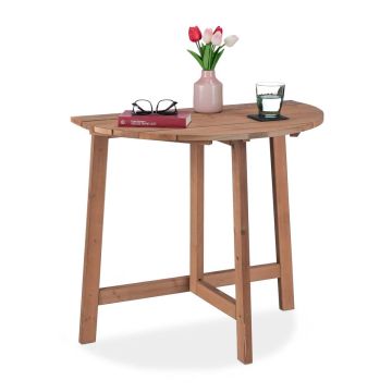Lauko stalas Relaxdays 10038658.0, 1–2 žmonėms, Ruda, 80 × 74 × 50 cm
