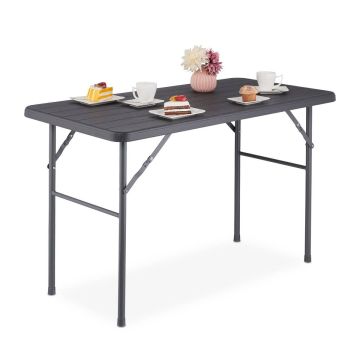 Lauko stalas Relaxdays 10045723.0, sulankstomas, Pilkas, 118 × 74 × 60 cm
