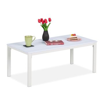 Уличный стол Relaxdays 10049580_49, Белый, 98 × 39 × 48 см