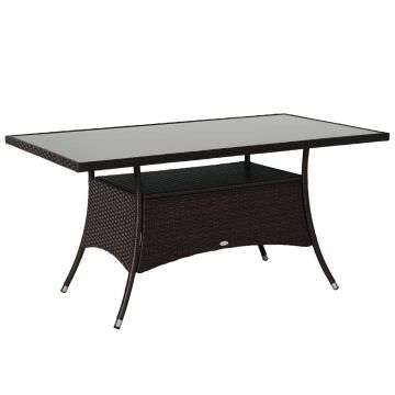 Уличный стол Outsunny 150x85x74см, коричневого цвета