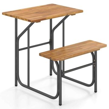 Outdoor table and bench set, single-sided, 1 seater, 81.3 × 69.9 × 74.9 cm