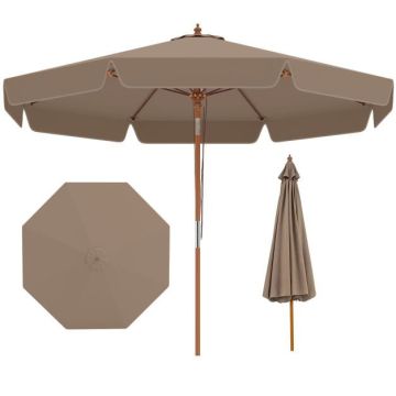 Outdoor table umbrella, 8 ribs, Brown, 300 × 300 × 254 cm