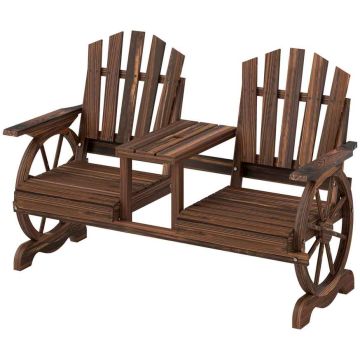 Outdoor bench, 2 seats, 154 × 102 × 65 cm