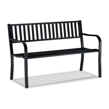 Lauko suolas Relaxdays, Dviem asmenims, Juodas, 127,5 × 82 × 59,5 cm