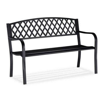 Lauko suolas Relaxdays, Dviem asmenims, Juodas, 127,5 × 86,5 × 58,5 cm