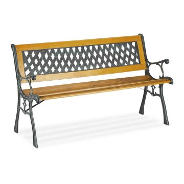Lauko suoliukas Relaxdays, 2 vietų, Žalia/ruda, 125 × 73 × 52 cm