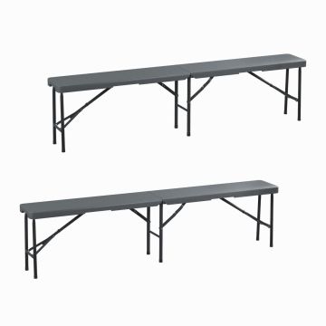 Lauko suolų komplektas Relaxdays, 2 vnt, 180 × 43 × 25 cm