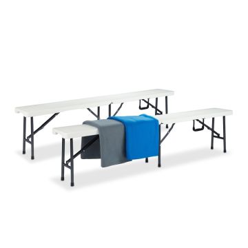 Lauko suolų komplektas Relaxdays, 2 vnt., sulankstomi, 181 × 42,5 × 25 cm