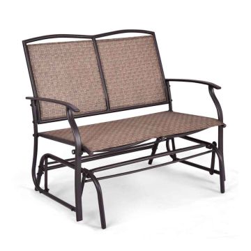 Lauko supamasis suolas Glider, 2 vietų, rudas, 104,9 × 71,4 × 93 cm