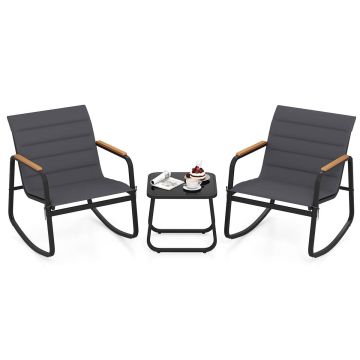 Outdoor swing bistro furniture set, 3 pieces
