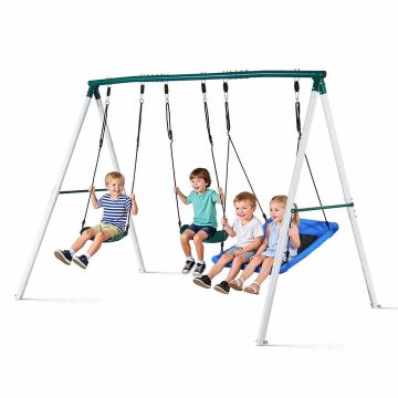 Outdoor swing set VEVOR JX-OGSW-003-2, 3 seats, 312 × 200 × 220 cm