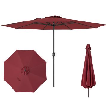 Outdoor patio umbrella, 8 ribs, Ø 360 × 250 cm