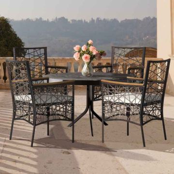 Outdoor dining chair set, 2 pcs, Brown, 61 × 58.5 × 89 cm