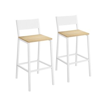 Комплект из 2 барных стульев 50,7x43,1x97,2 см., белый/светло-коричневый