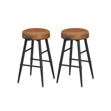 Комплект из 2 барных стульев 49,5x49,5x63 см., черно-коричневый