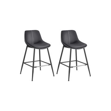 Комплект из 2 барных стульев 49,5x50x87,5см., черный
