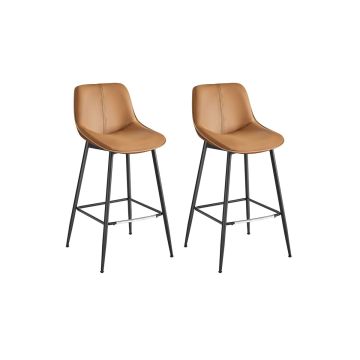 Комплект из 2 барных стульев 49,5x50x98,5 см., черно-коричневый
