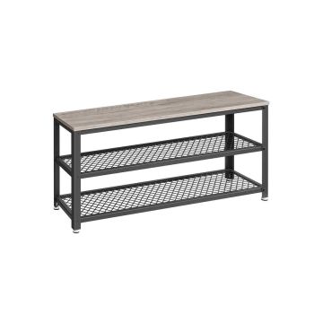 Скамейка для прихожей 30x100x45 см., черная/светло-коричневая