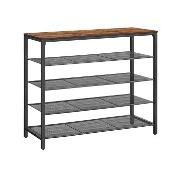 Полка для обуви 30x120x92,5см., черно-коричневая