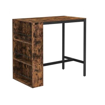 Baro stalas su lentynomis 110 x 60 x 100 cm., ruda/juoda