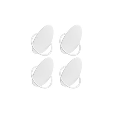 Rinkinys iš 4 drabužių kabliukų 5,5x7,3x8,5cm., baltos spalvos